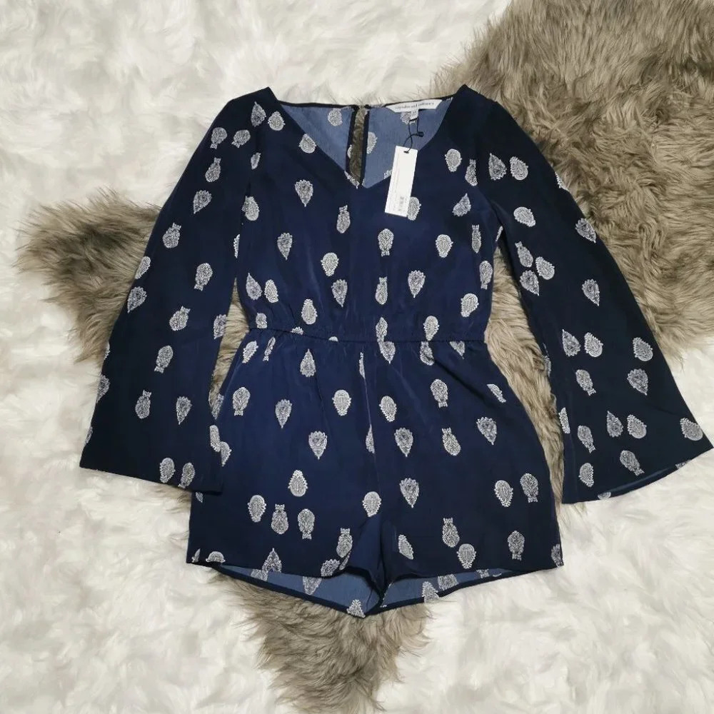 Anthropologie Cupcakes & Cashmere Bell Sleeve Romper